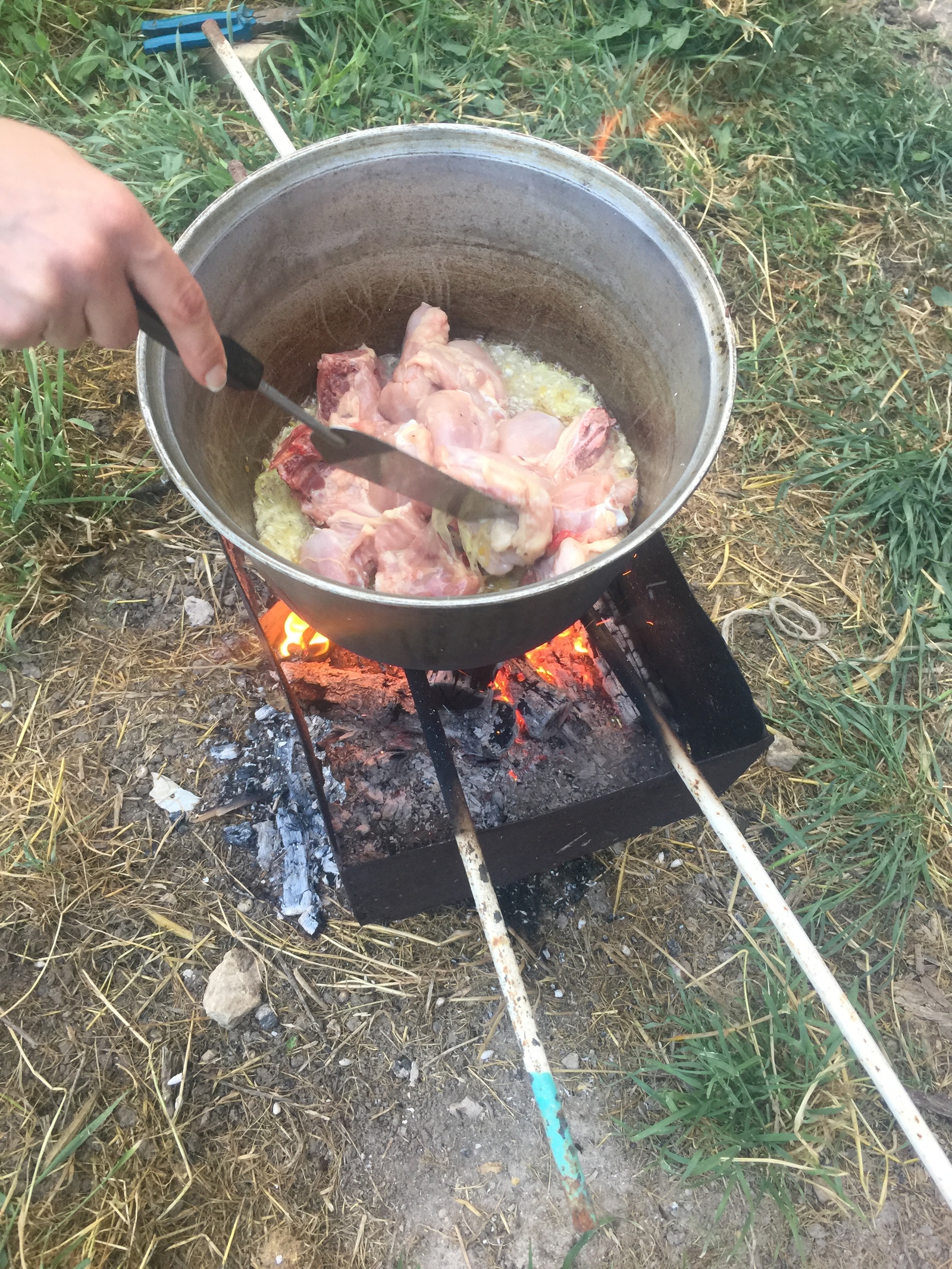 How I made pilaf on a fire, for the first time! - My, Pilaf, Dish, Longpost, Cooking