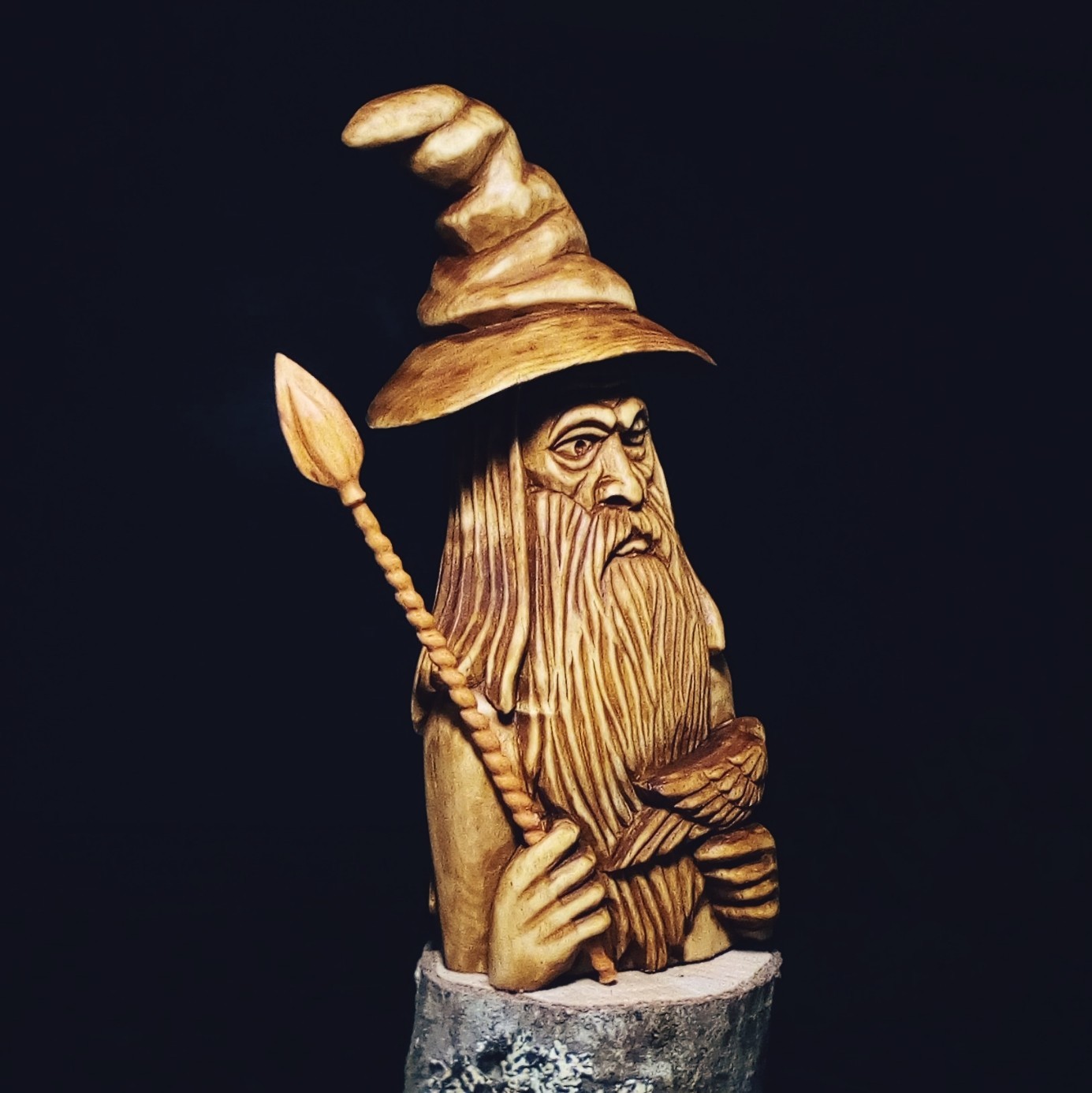 Scandinavian god ONE, materials linden, alder. Height 18cm. - My, Wood carving, Scandinavian mythology, One, Longpost