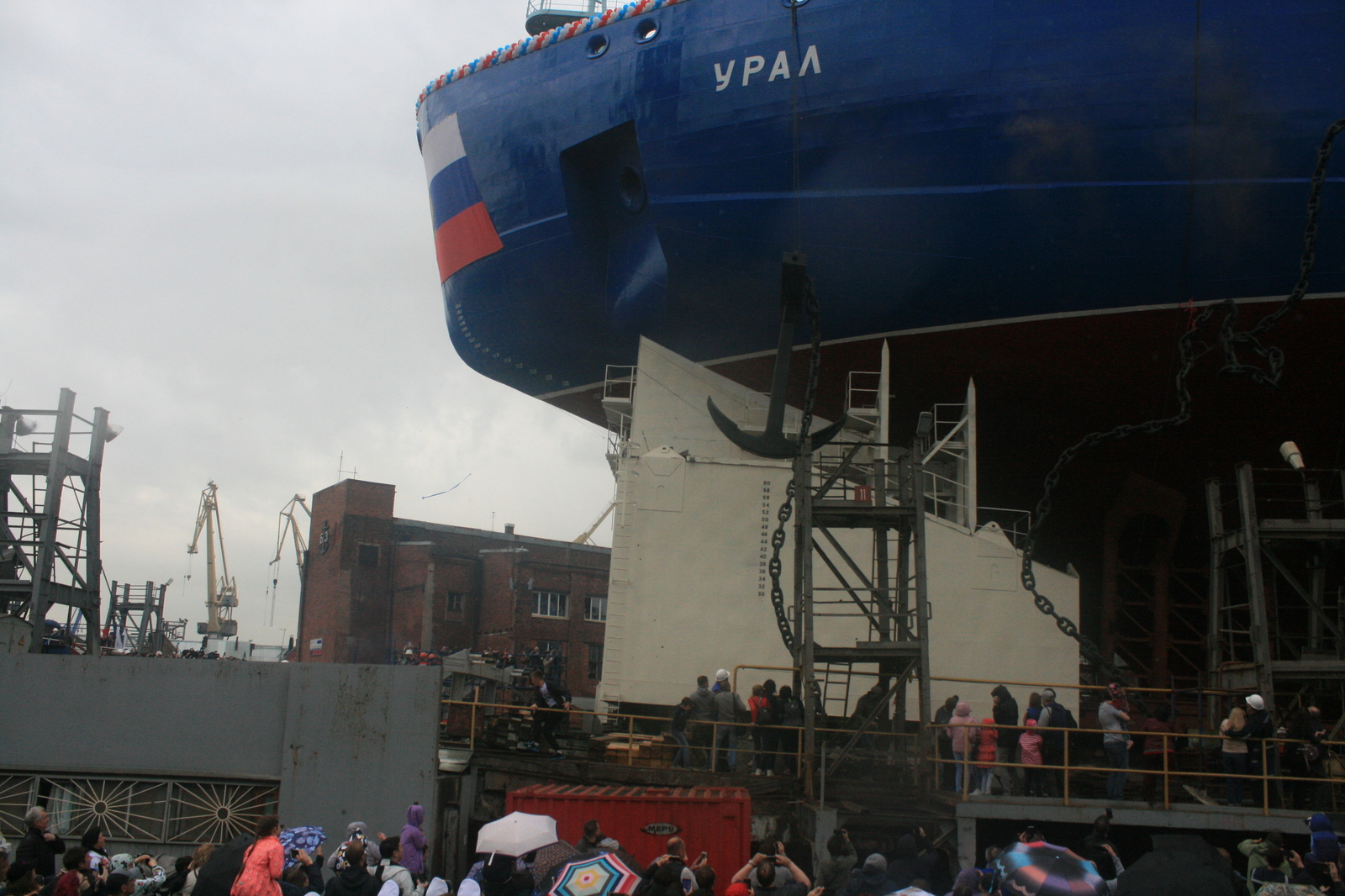 Спуск на воду атомного ледокола Урал. Как это было. - Моё, Санкт-Петербург, Атомный ледокол, Урал, Спуск на воду, Длиннопост