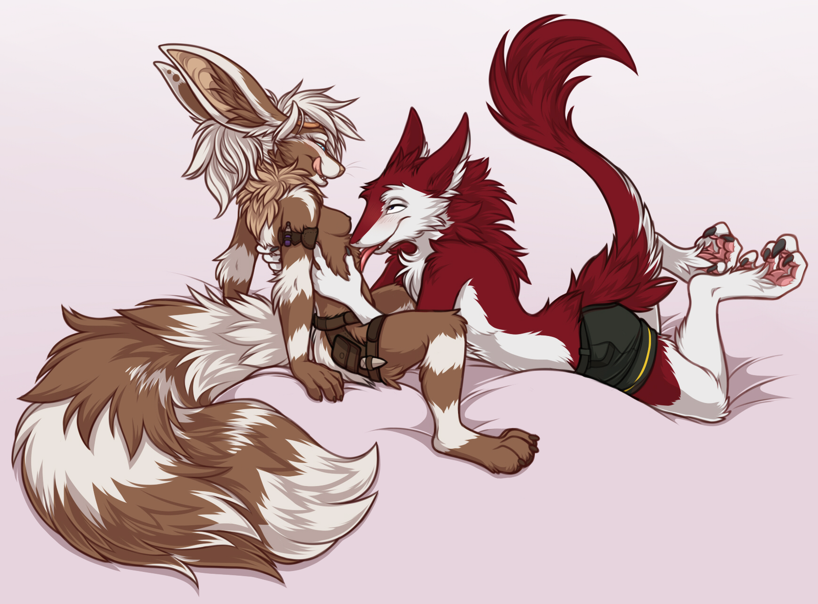 Making lick - NSFW, Furry, Anthro, Art, Furotica, Sergal, 