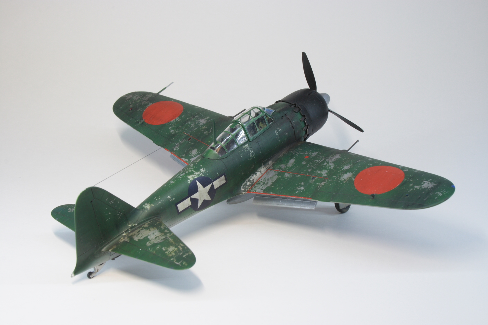 Mitsubishi a6m5 zero 1/48 - My, Stand modeling, Longpost, Aviation