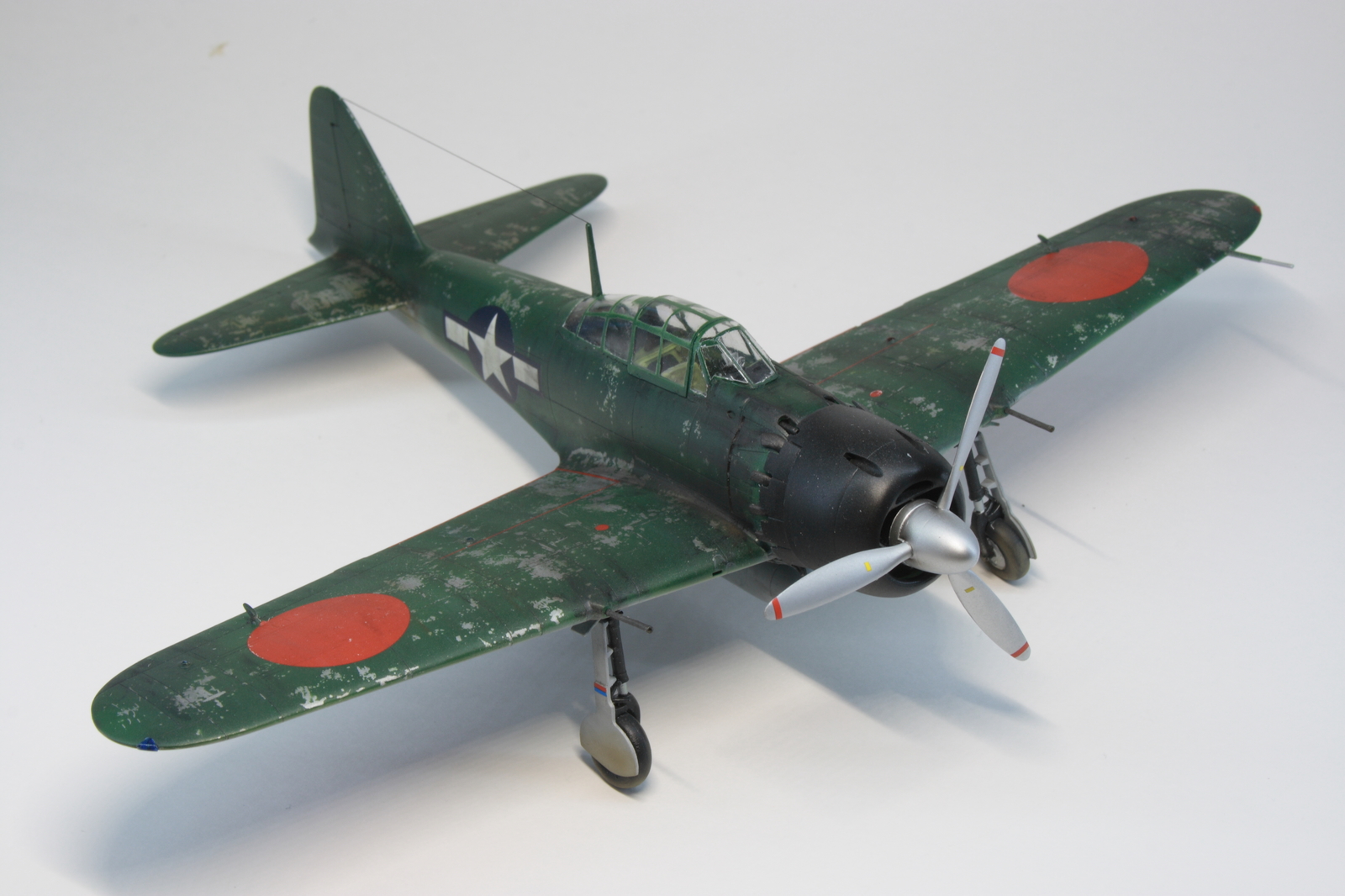 Mitsubishi a6m5 zero 1/48 - My, Stand modeling, Longpost, Aviation