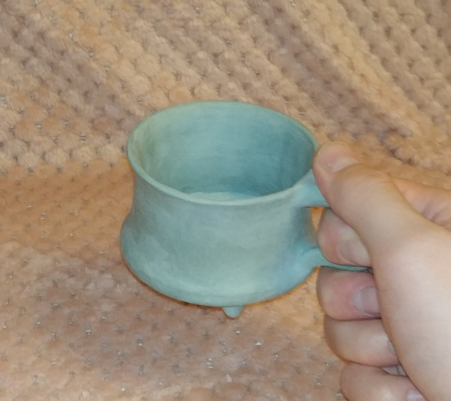 coffee mug - My, Pottery, Coffee, Лепка, Needlework without process, GIF, Longpost