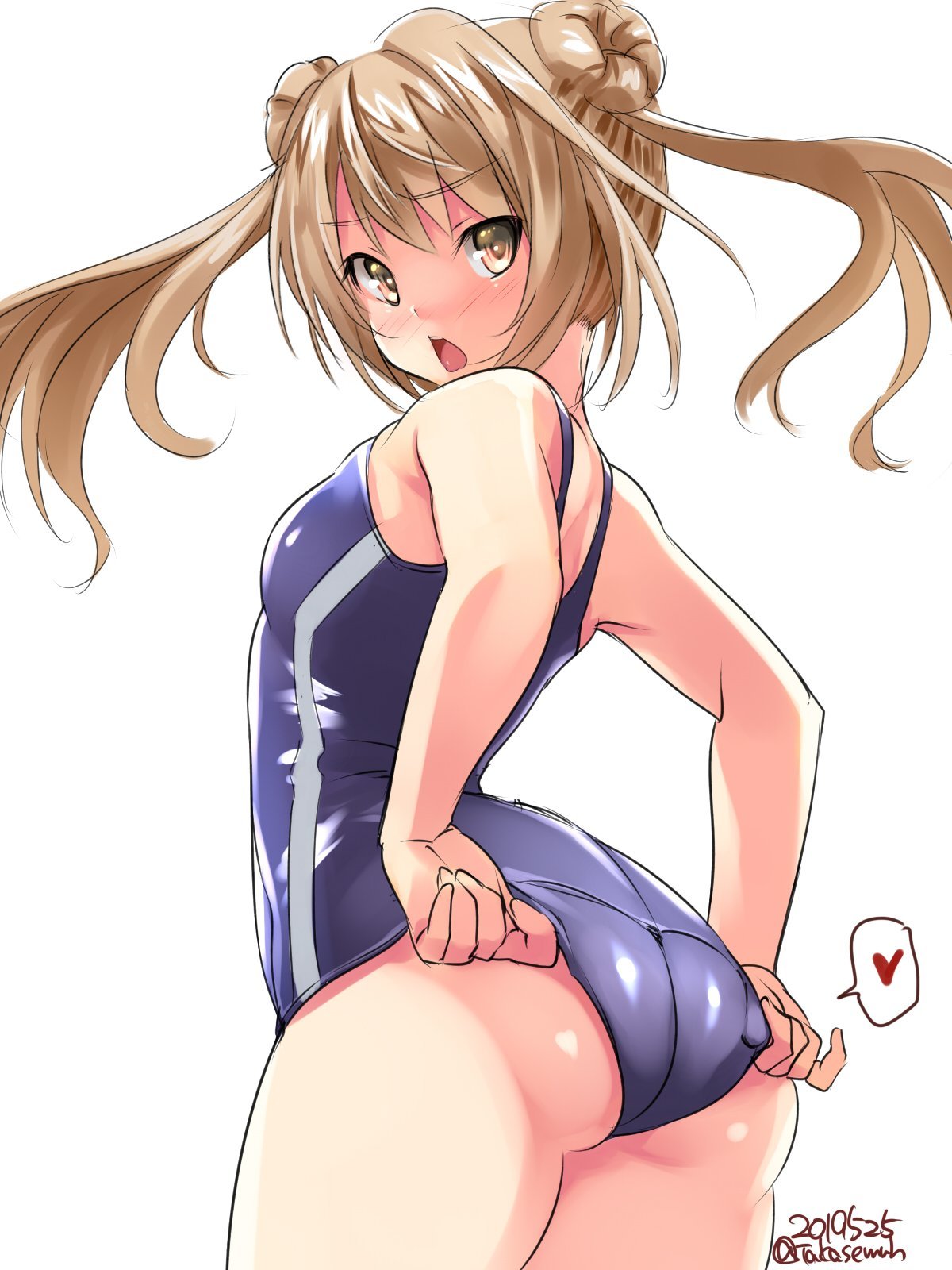 Michishio - NSFW, Kantai collection, Michishio, Swimsuit, Anime, Art, Anime art