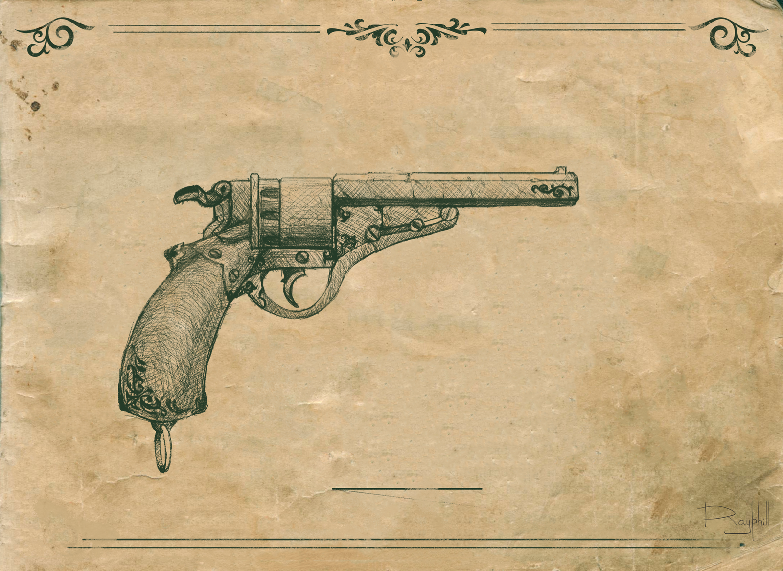 Revolver Galan - Art, Weapon, Revolver, Российская империя, , Longpost