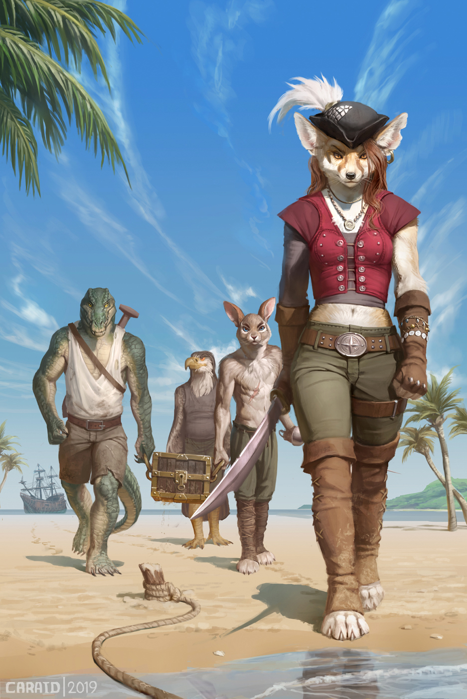 FWA 2019: Pirates! - Furry, Art, Caraid, Pirates, Beach