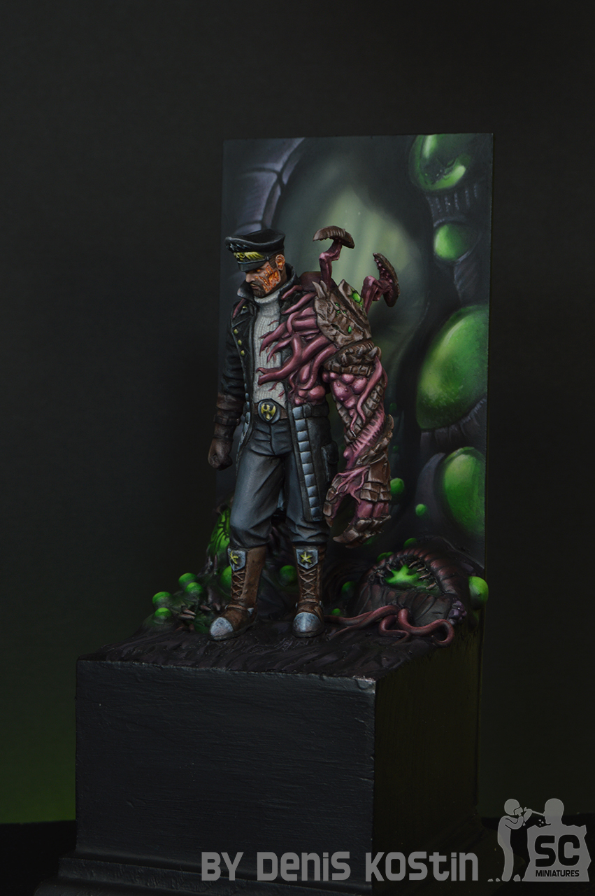 Miniature of Admiral Stukov (part 2) - My, Longpost, Creation, Polymer clay, Hobby, Miniature, Starcraft, Zerg, Alexey Stukov