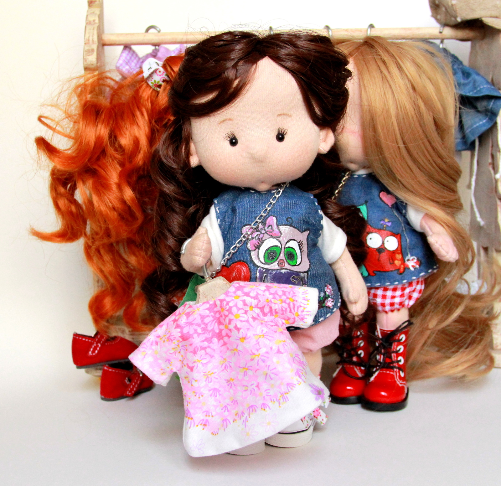 Three girlfriends - My, Doll, Needlework without process, Needlework, Textile doll, Longpost