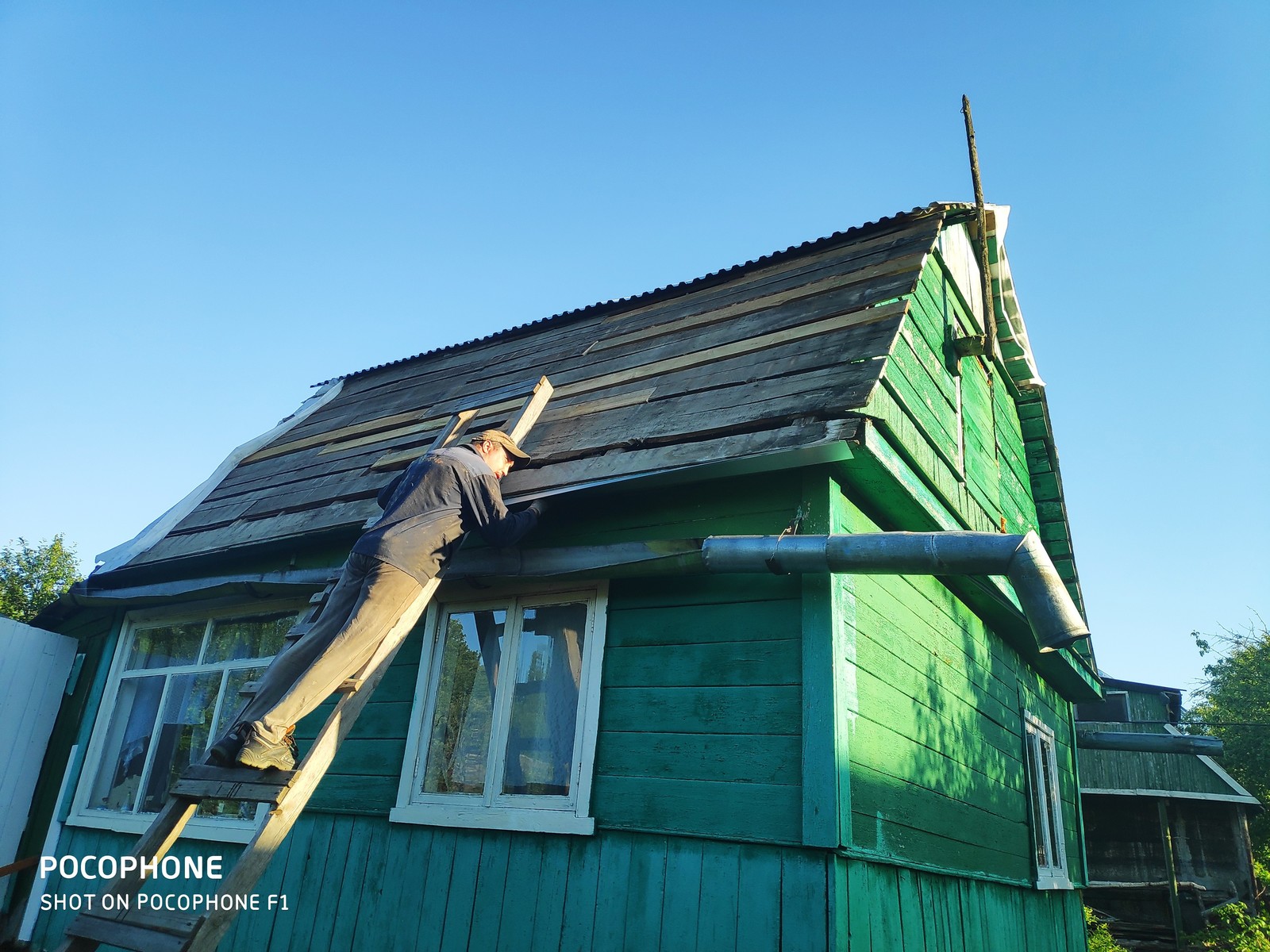 How a construction battalion repaired a roof or helped a colleague with a roof! - My, Home construction, First post