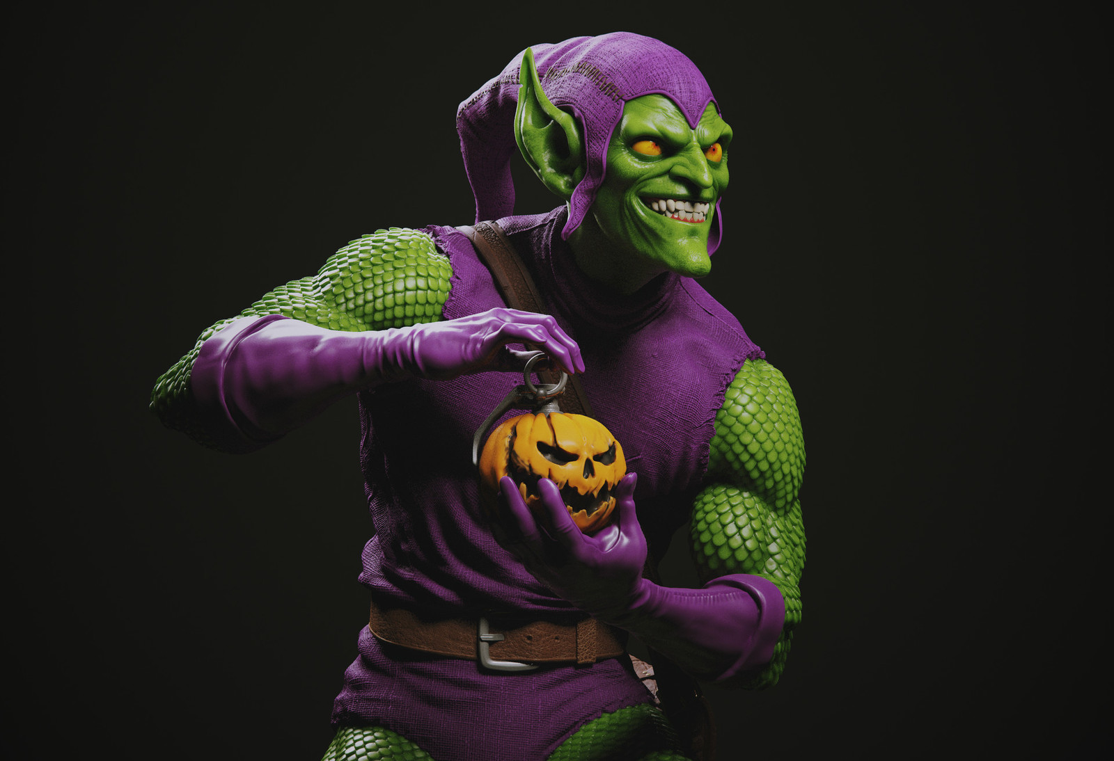 Green Goblin. - Арт, 3D, Картинки, Длиннопост, Зеленый гоблин