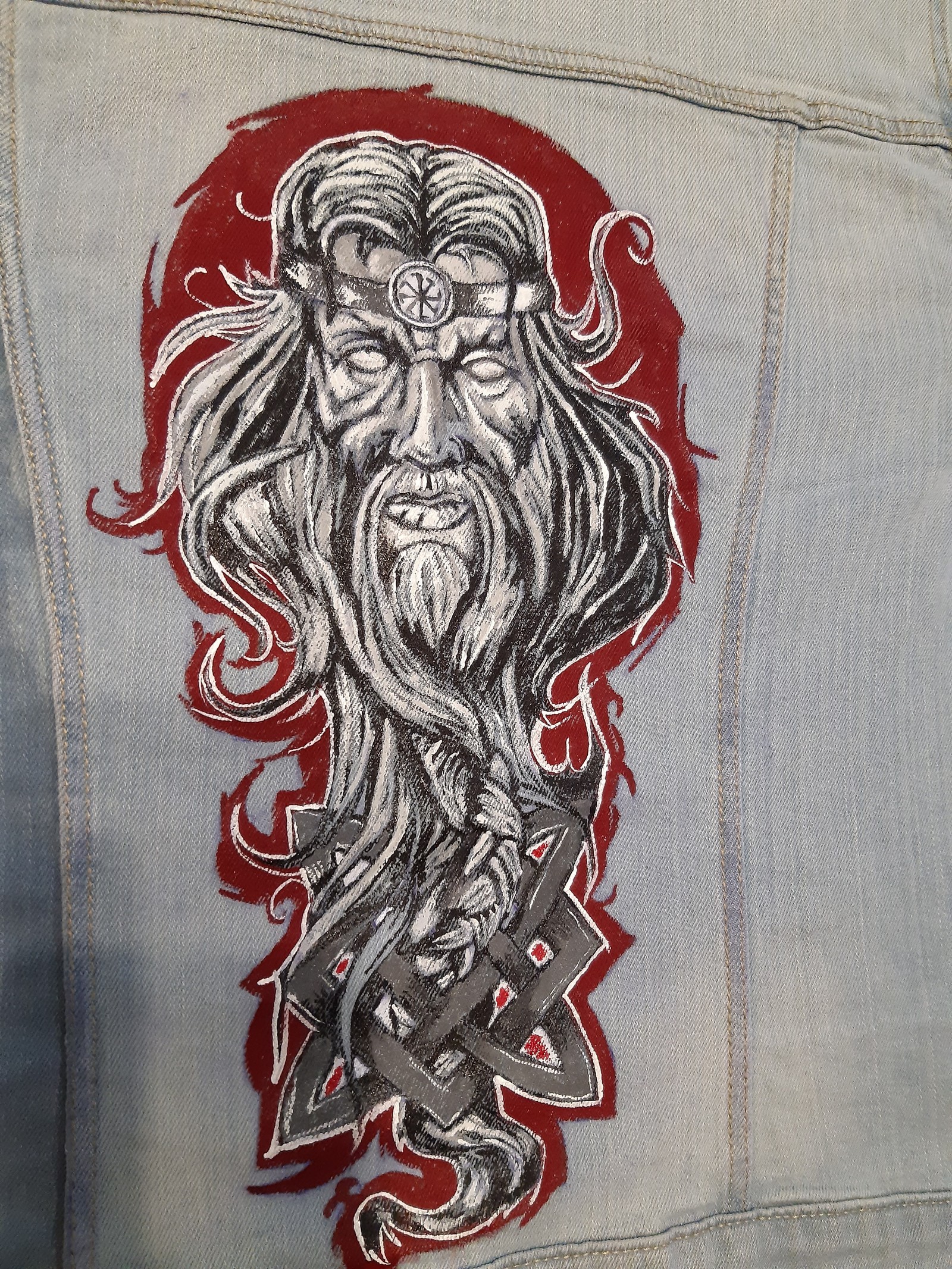 Veles is ready for a customer from Murmansk! The jacket will travel! - My, Painting on fabric, Creation, Longpost