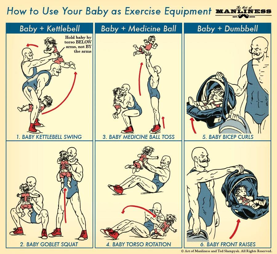 How to use your child as a trainer - Children, Rocking chair, Gym, Parents and children