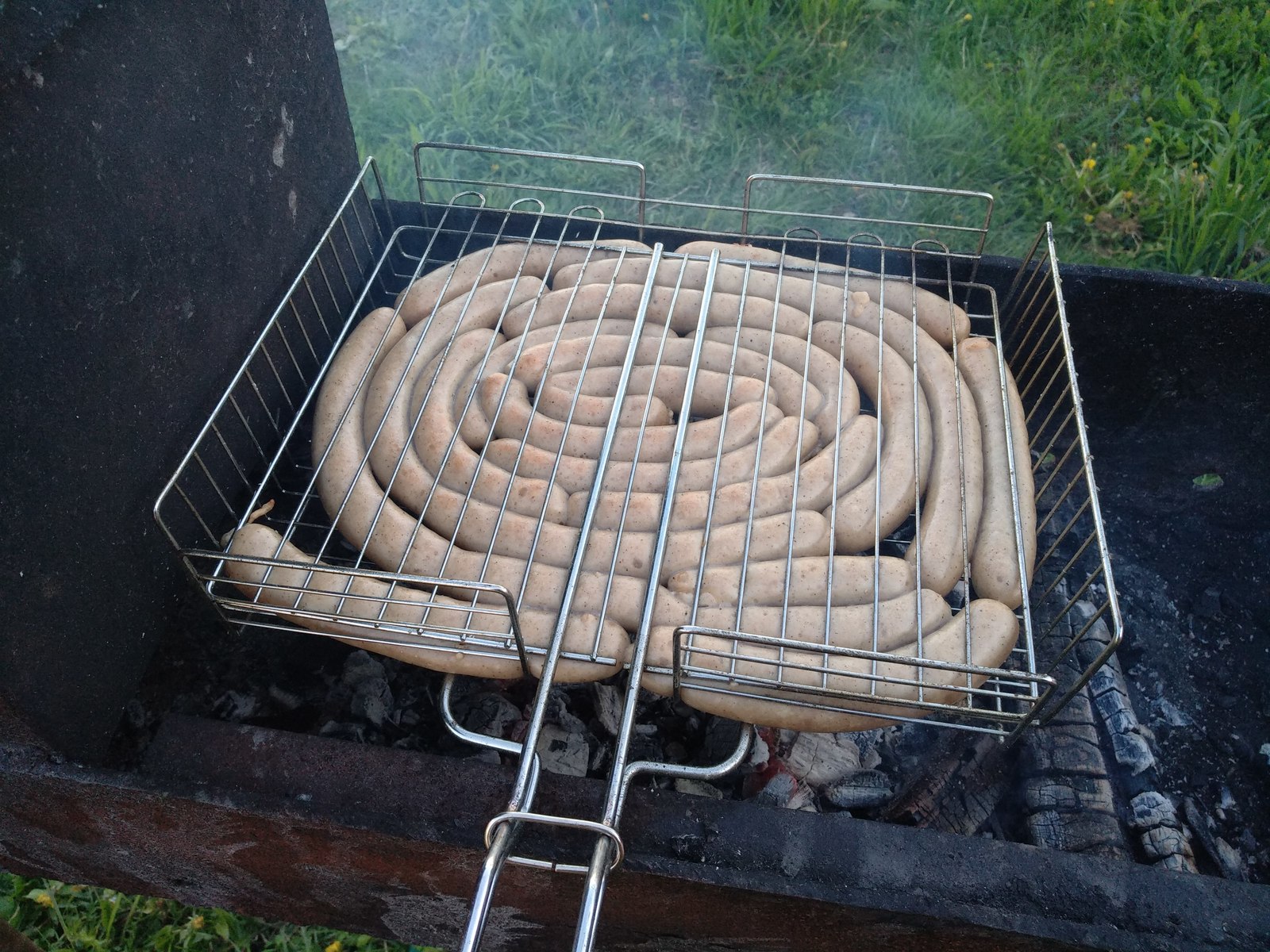 Juicy sausages on the coals - My, Grill, Sausages for frying, With your own hands, Meat, GIF, Longpost, Cooking