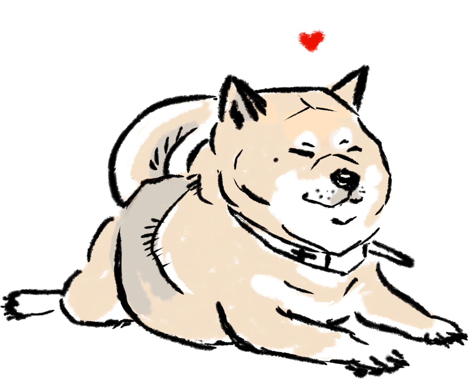 shiba - My, Dog, Drawing, Art, Digital, Sai2, Shiba Inu, Milota