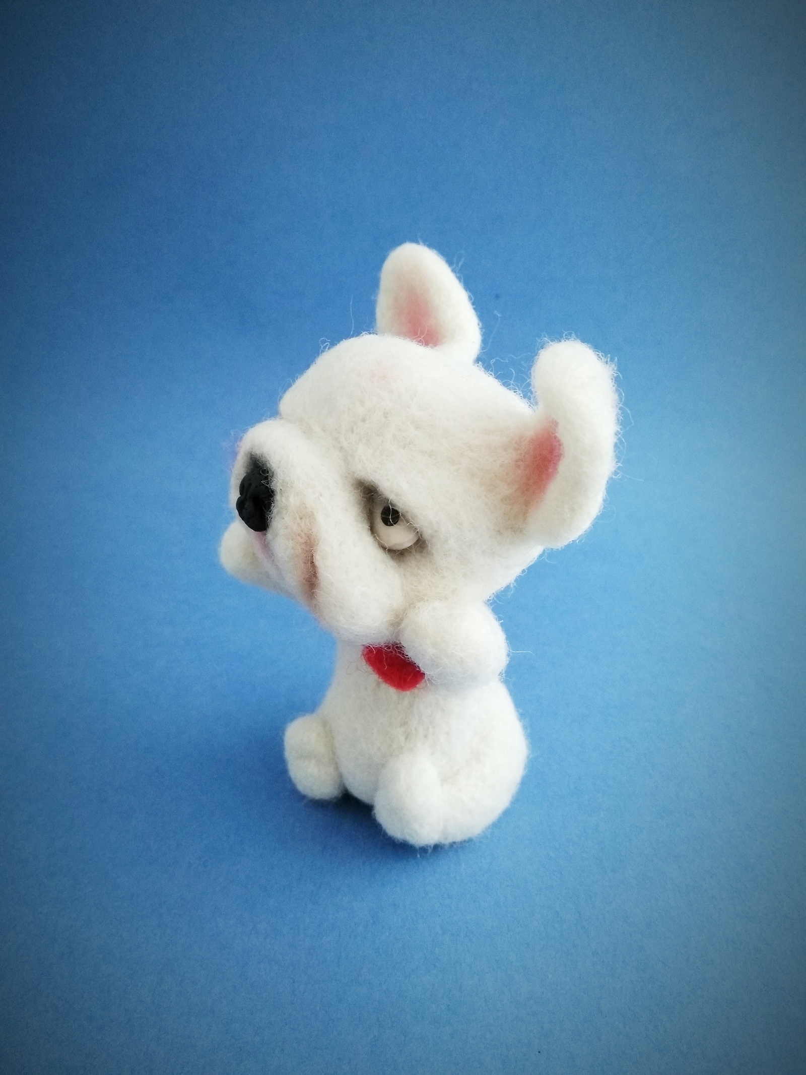 French Bulldog - My, Needlework without process, Author's toy, French Bulldog, Bulldog, Dry felting, Longpost