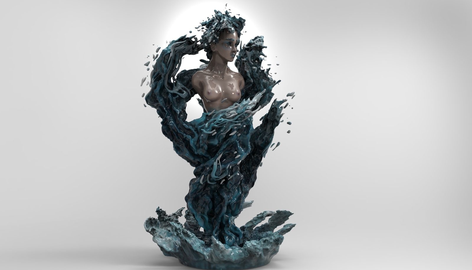 Figurine Aqua de vida - NSFW, My, Statuette, Water, Anycubic, 3D печать, Beautiful girl, Zbrush, Creation, Longpost