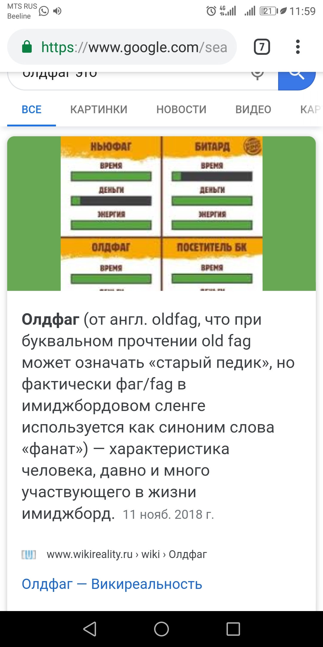 Читая сегодня Пикабу, вздумалось мне узнать, а кто же такой ОЛДФАГ. - Юмор, Поисковые запросы