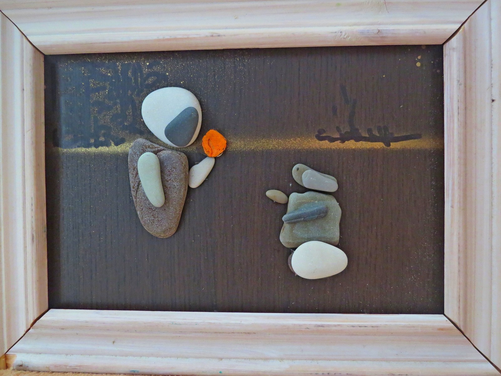 Stone life 3 - My, Pebbles, Painting, Junior Academy of Artists, Beginner artist, Natural stones, Longpost