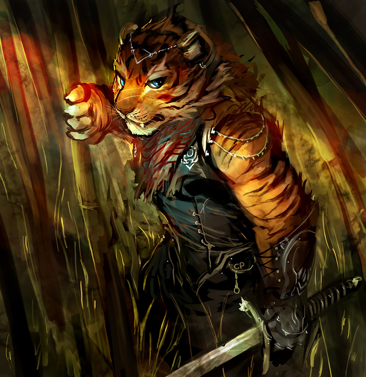 Tiger in the Woods - Furry, Furry art, Furry feline, Furry tiger, Cheetahpaws