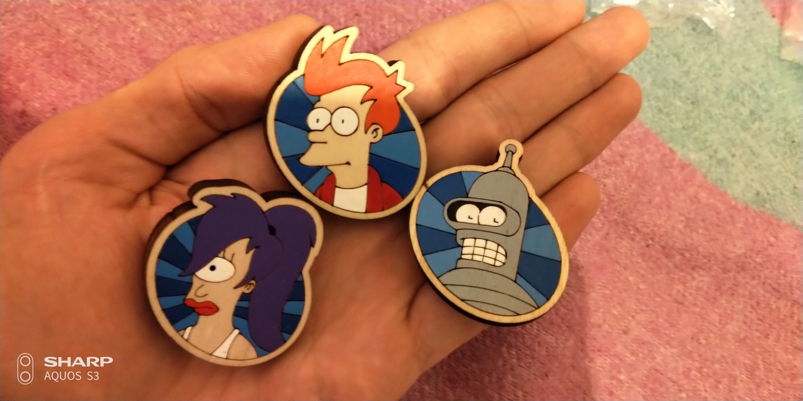 Futurama icons - Turanga Leela, Bender Rodriguez, Fry, Cartoons, Accessories, Brooch, Handmade, Longpost, Futurama, Philip J Fry