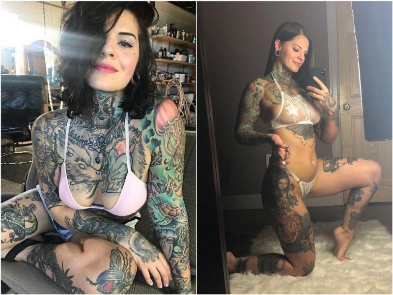 Girl turns herself into movie poster with over 40 $20,000 tattoos - NSFW, Tattoo, Girls, Movies, Body, Obsession, Longpost