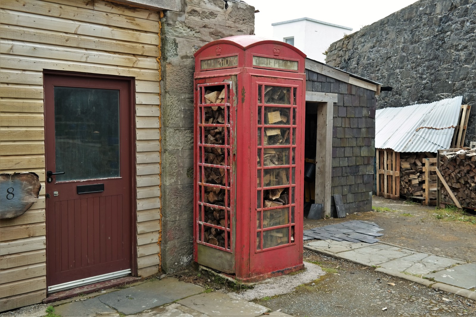 Phone booths don't die, they just change jobs. - My, Great Britain, Telephone, Firewood