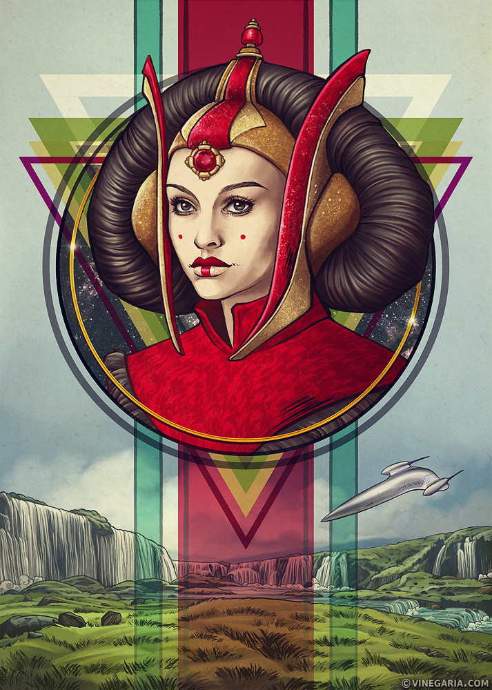 SW tribute. - Art, Fan art, Images, Longpost, Padme Amidala, Princess Leia, Star Wars