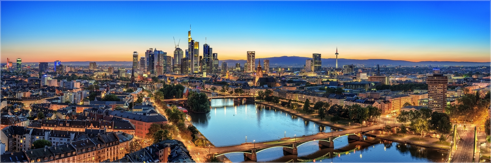 Frankfurt lights - The photo, Панорама, Germany, Frankfurt am Main, City night lights, Night city