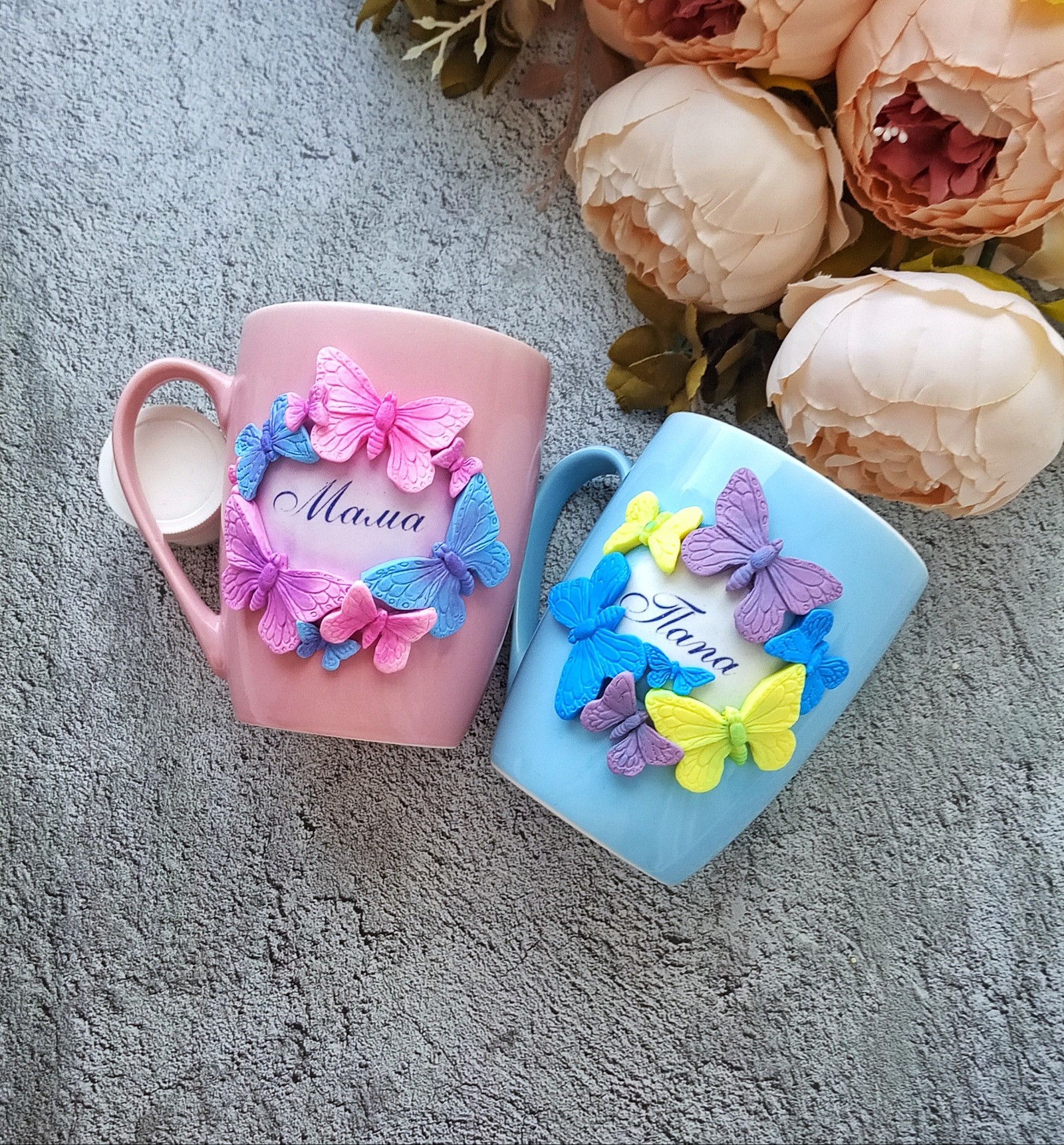 Great gift for future parents! - My, Polymer clay, Лепка, Mug with decor, , Decor, Presents, Unusual gifts