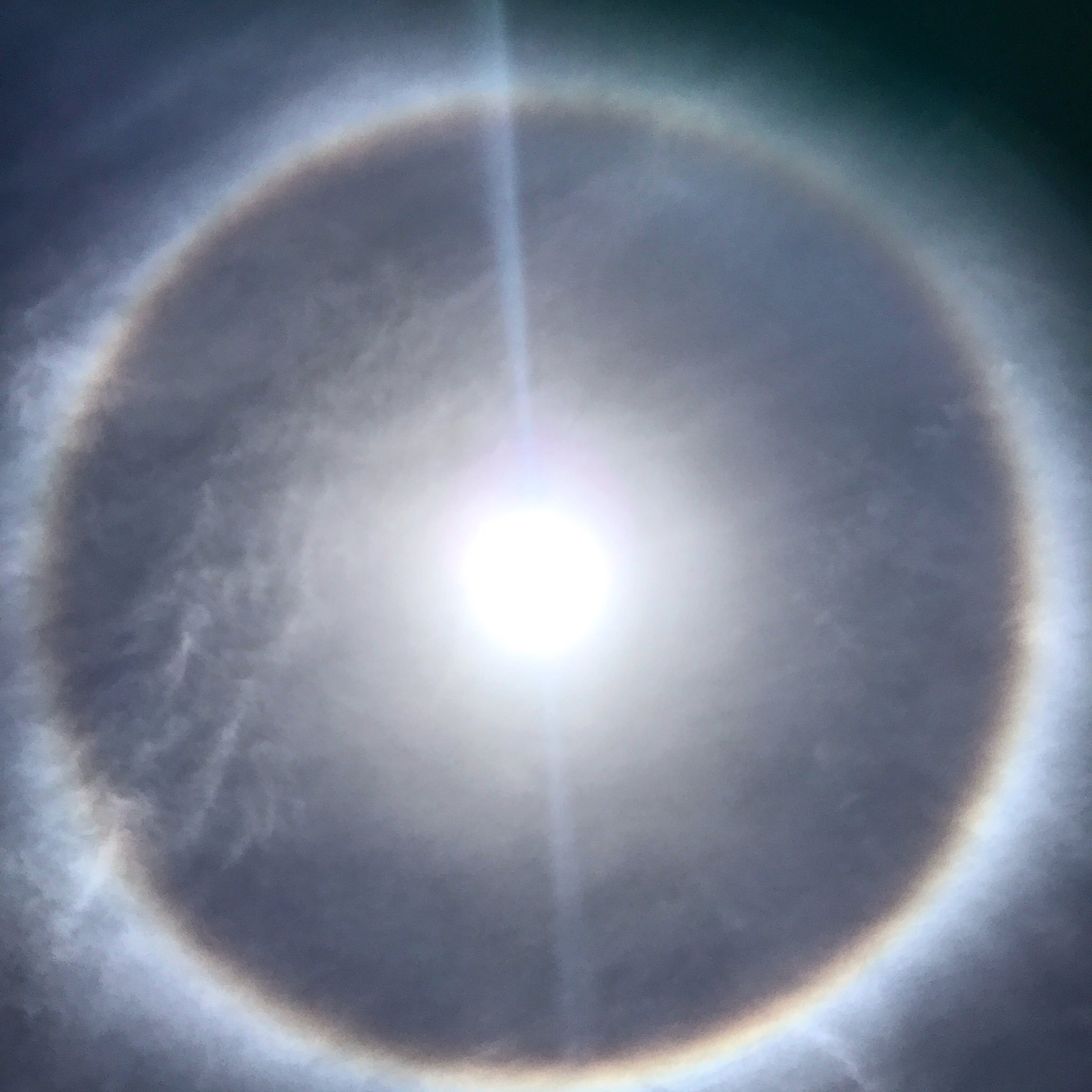 Solar halo over the city - Weather, USA, Natural phenomena, Light, The sun, Halo