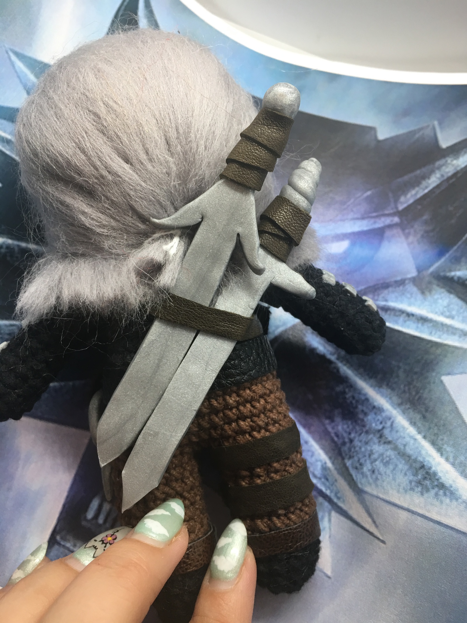 Baby Geralt - My, Witcher, Geralt of Rivia, Amigurumi, Needlework, Longpost, Knitted toys