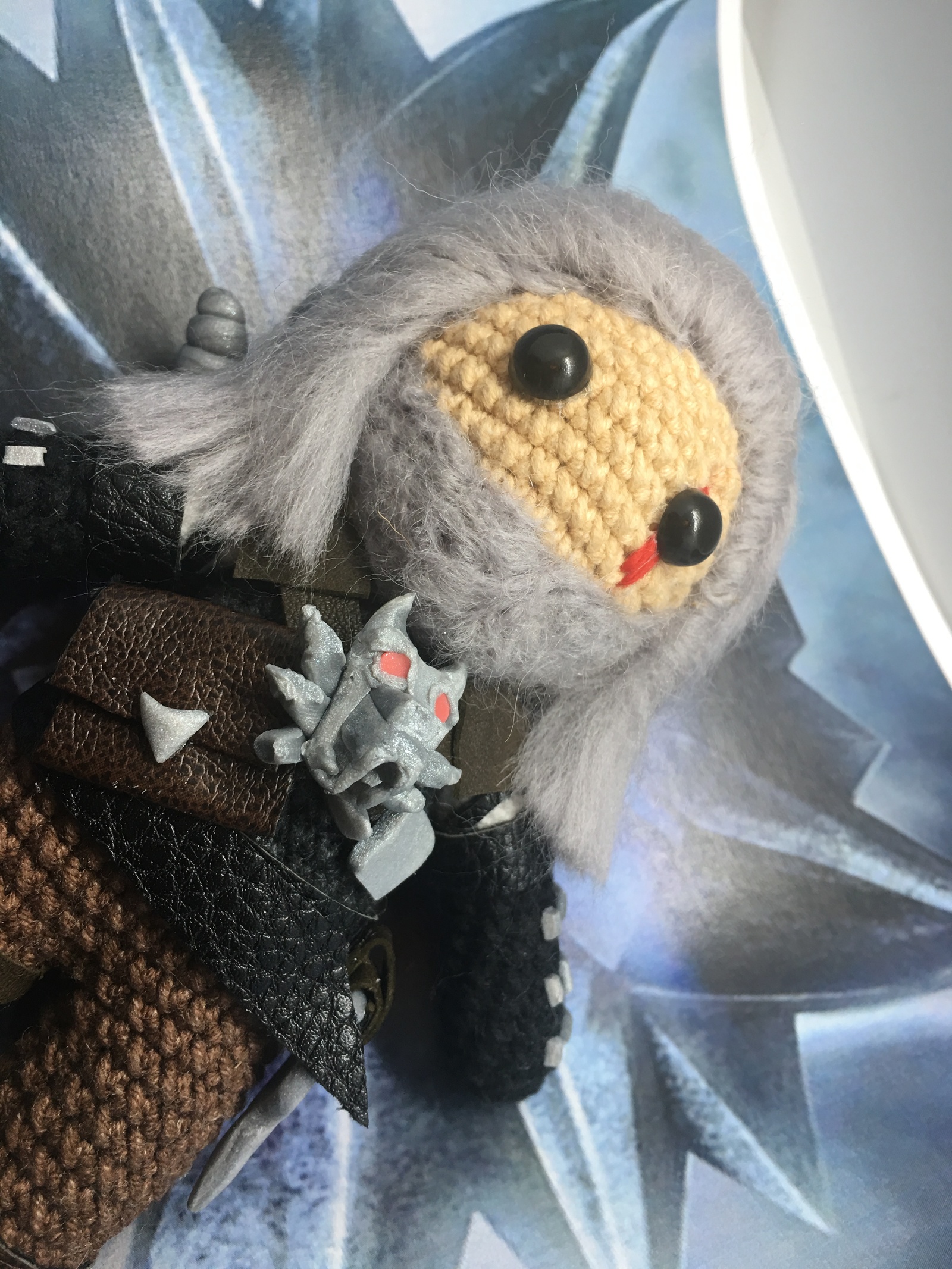 Baby Geralt - My, Witcher, Geralt of Rivia, Amigurumi, Needlework, Longpost, Knitted toys