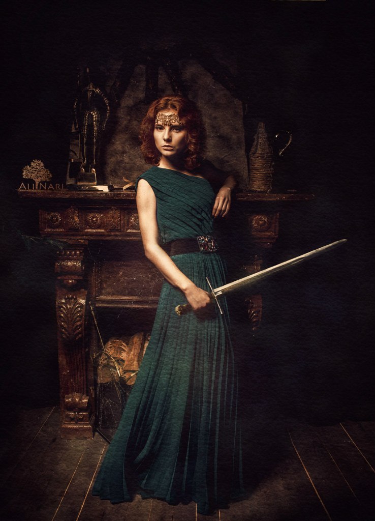 Swordsman - My, Beautiful girl, PHOTOSESSION, Middle Ages, Redheads, Longpost