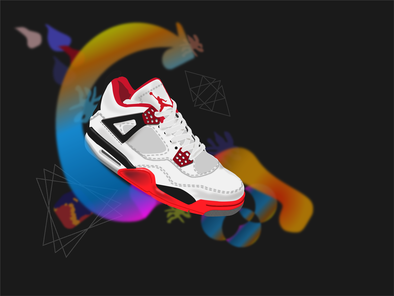 First illustration in Adobe - My, Hobby, Illustrations, Adobe illustrator, Sneakers, Detailing