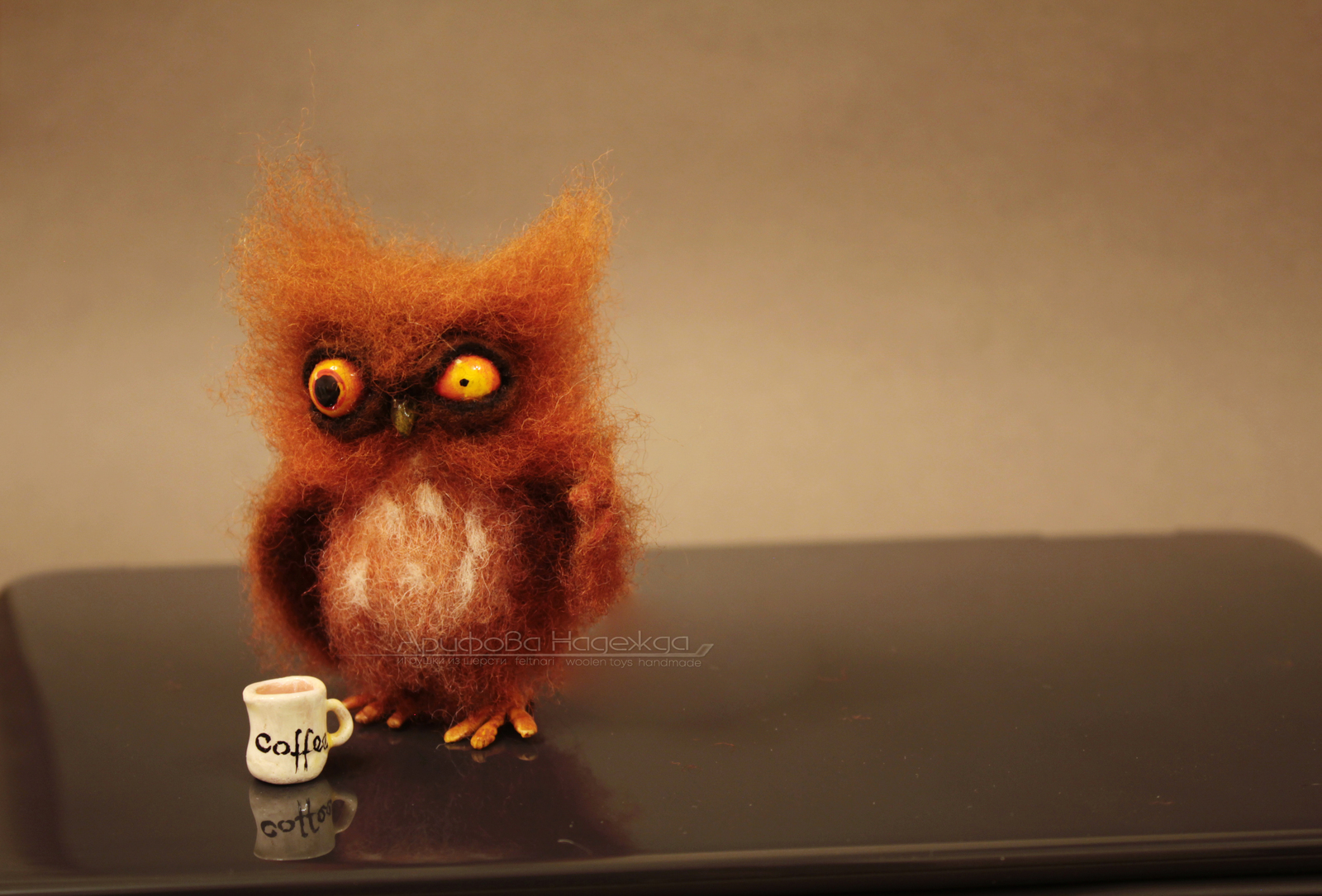 Morning, it is - My, Needlework without process, Owl, coffee house