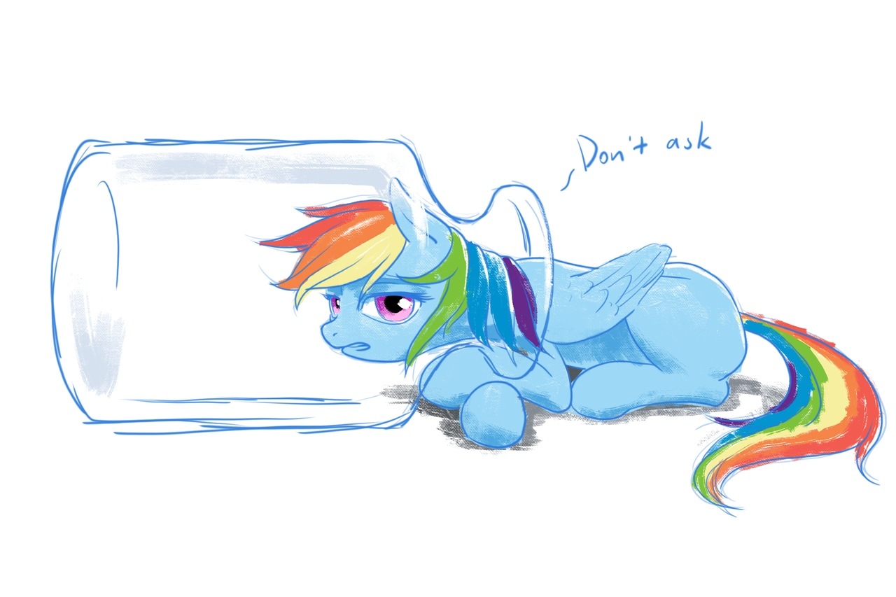 Дэши лезет в бутылку - My Little Pony, Rainbow Dash, Amarthgul