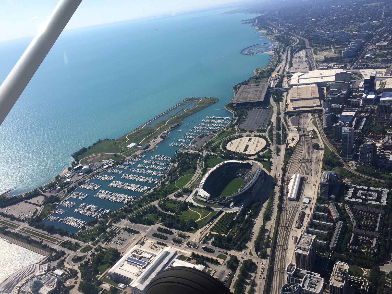 Chicago from a bird's eye view - My, Cessna 172, Ppl, Панорама, , Chicago, Flight, Chicago, Longpost, Small aircraft