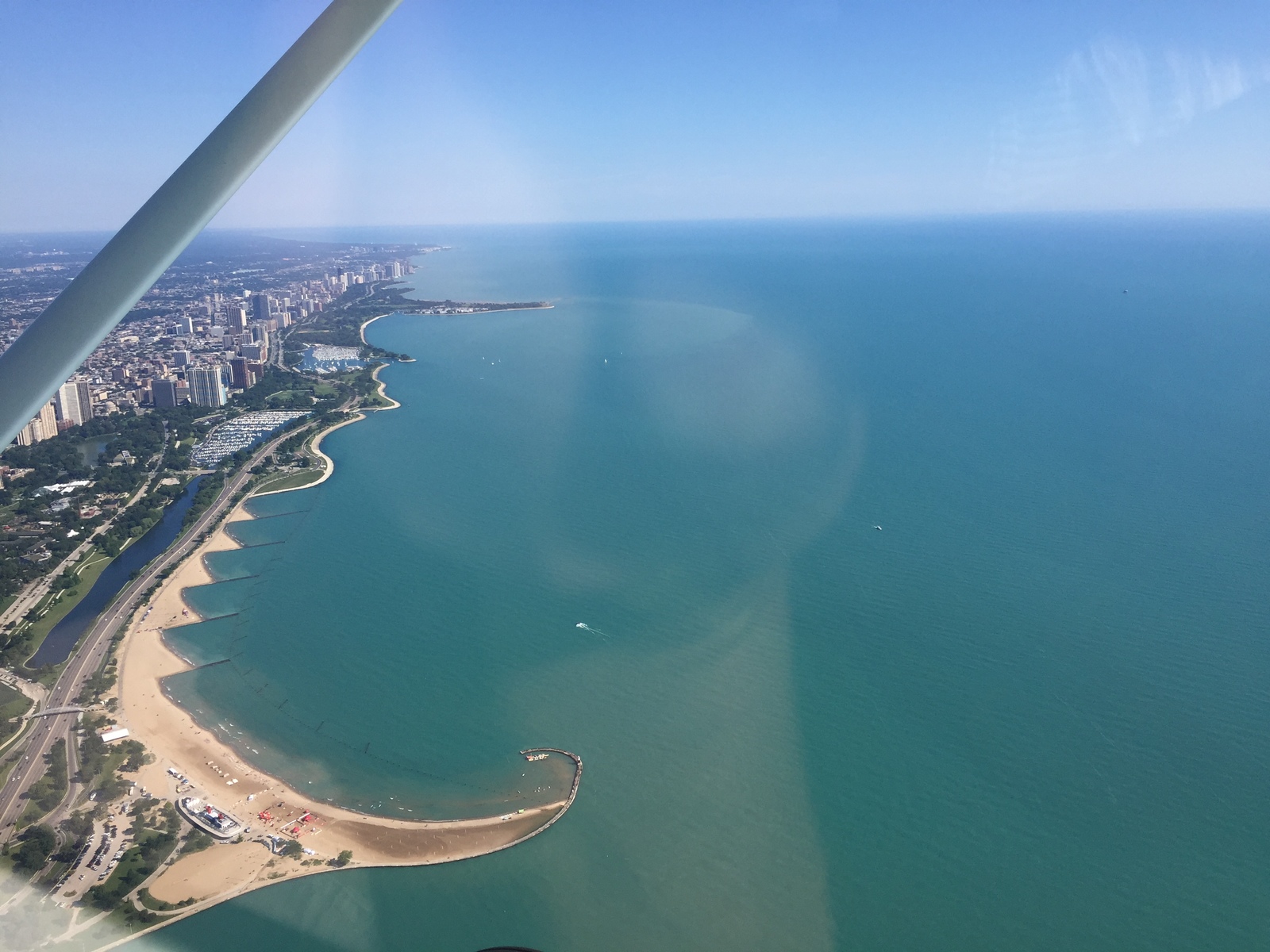 Chicago from a bird's eye view - My, Cessna 172, Ppl, Панорама, , Chicago, Flight, Chicago, Longpost, Small aircraft