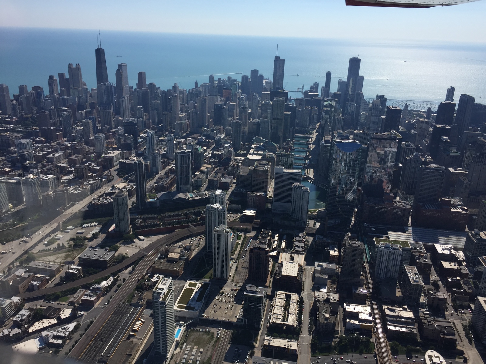 Chicago from a bird's eye view - My, Cessna 172, Ppl, Панорама, , Chicago, Flight, Chicago, Longpost, Small aircraft