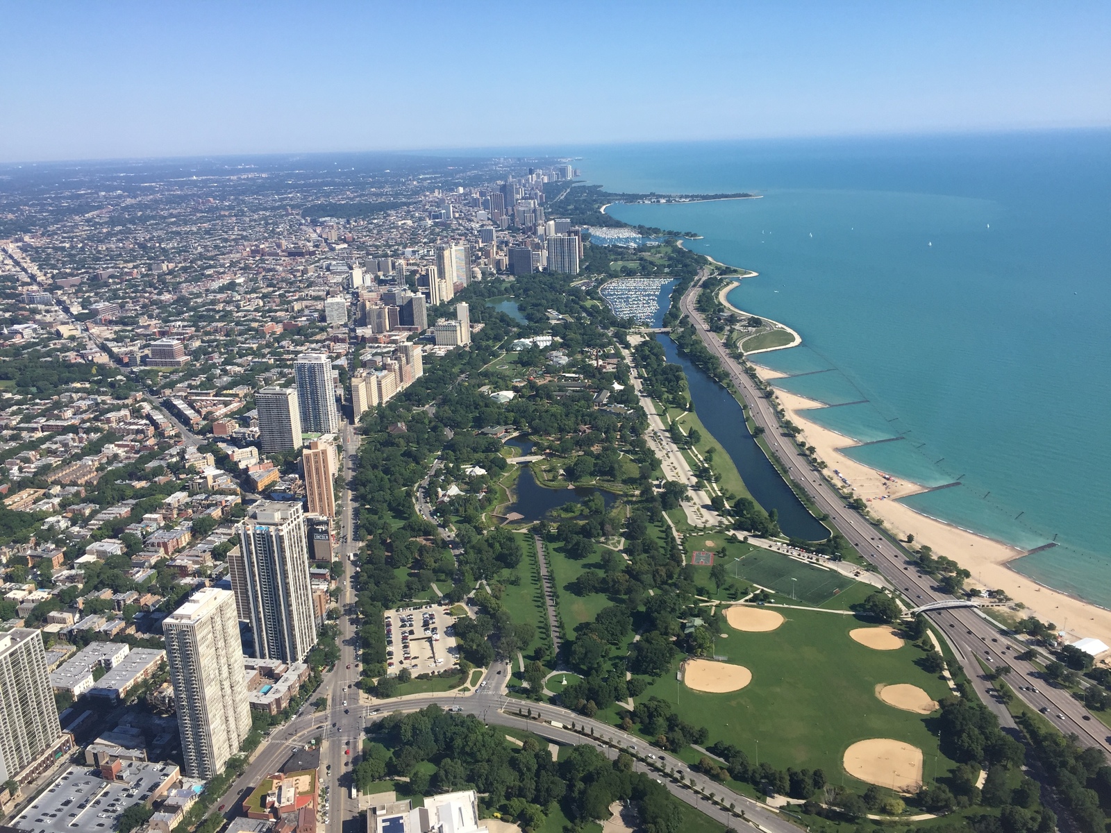 Chicago from a bird's eye view - My, Cessna 172, Ppl, Панорама, , Chicago, Flight, Chicago, Longpost, Small aircraft