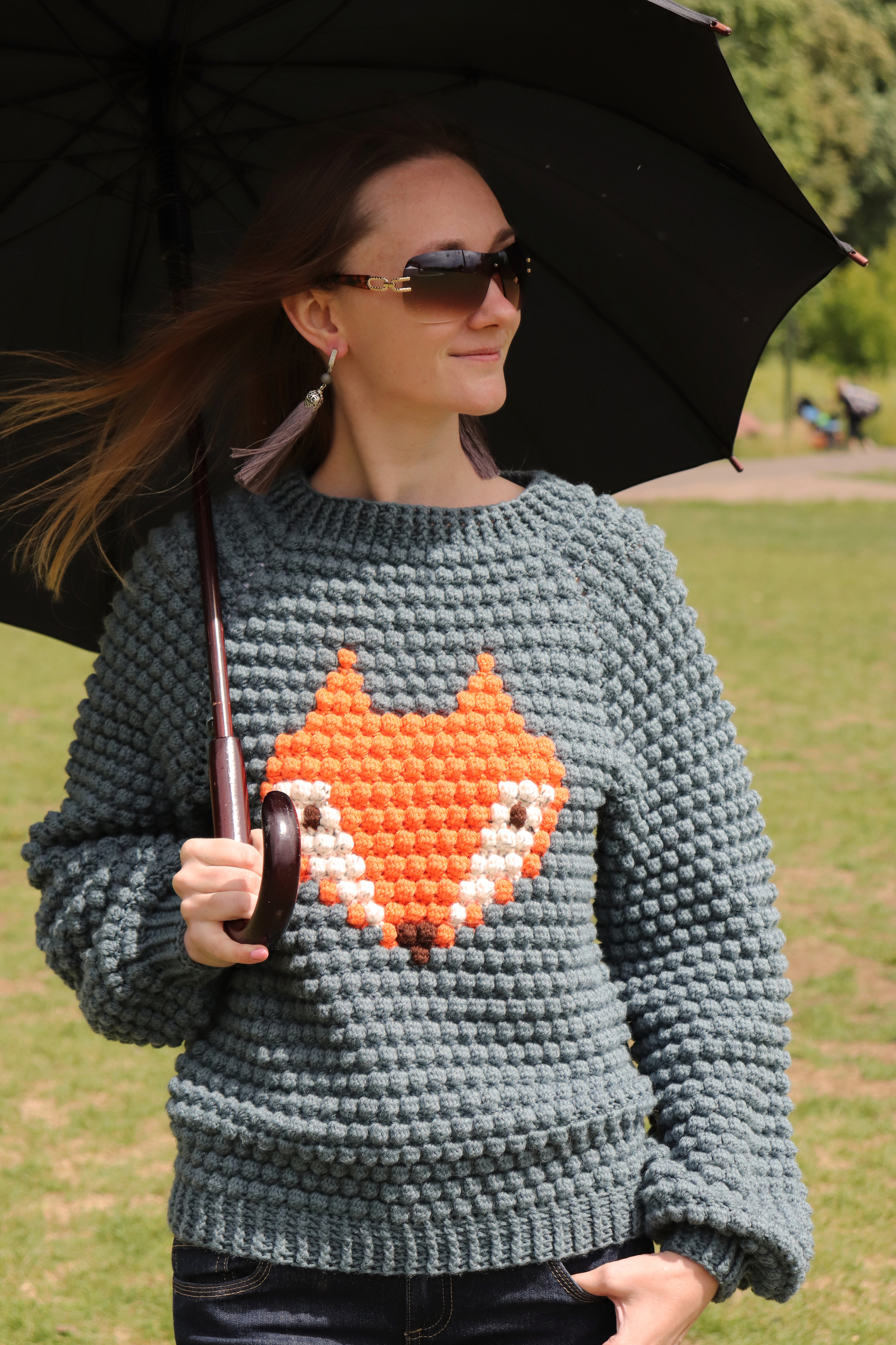 Sweater Chanterelle - My, Pullover, Fox, Crochet, Longpost, Needlework without process