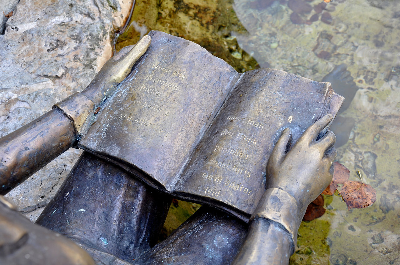 Fountain near the school. - Germany, Fountain, Sculpture, Children, Longpost