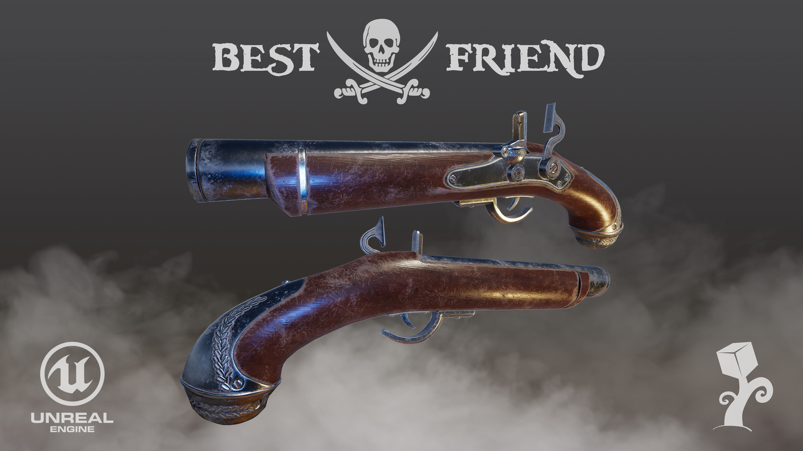 Every pirate's friend - My, , 3D, Autodesk Maya, SCP, Firearms, Unreal Engine 4