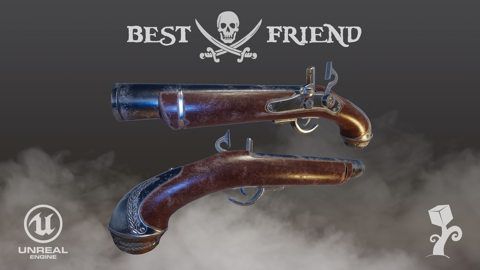 Every pirate's friend - My, Zip, 3D, Autodesk Maya, SCP, Firearms, Unreal Engine 4