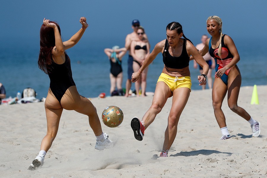 Beach soccer tournament in Yantarny (Kaliningrad region) - NSFW, Sports girls, Beach Soccer, Kaliningrad region, The photo, Longpost