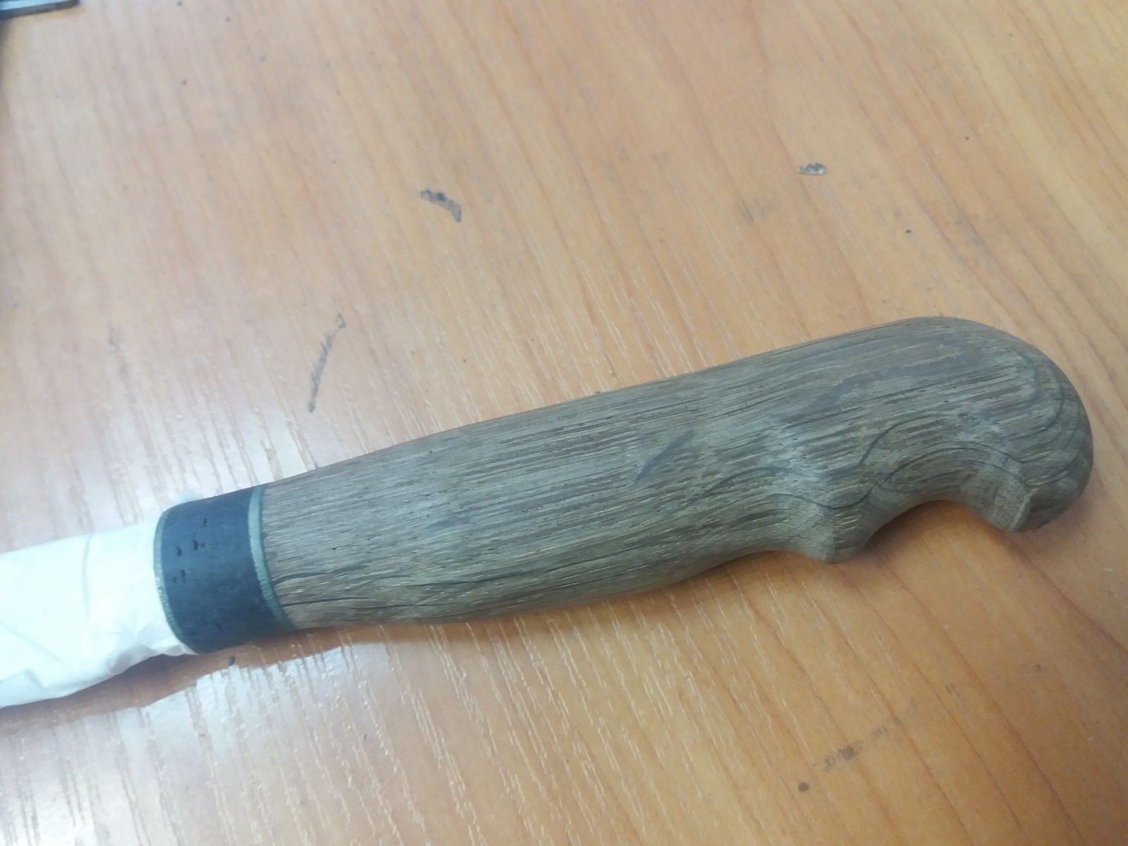 An attempt to age an oak handle. - My, Knife, Oak, Homemade knife, Longpost