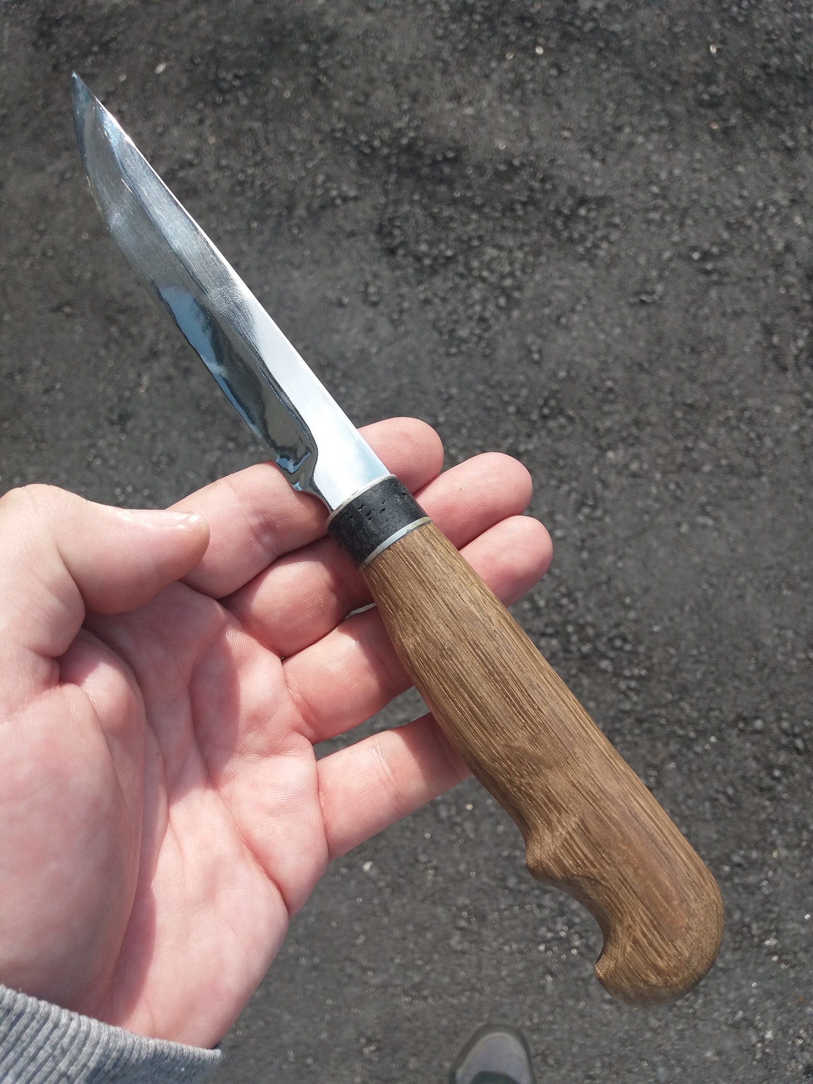 An attempt to age an oak handle. - My, Knife, Oak, Homemade knife, Longpost