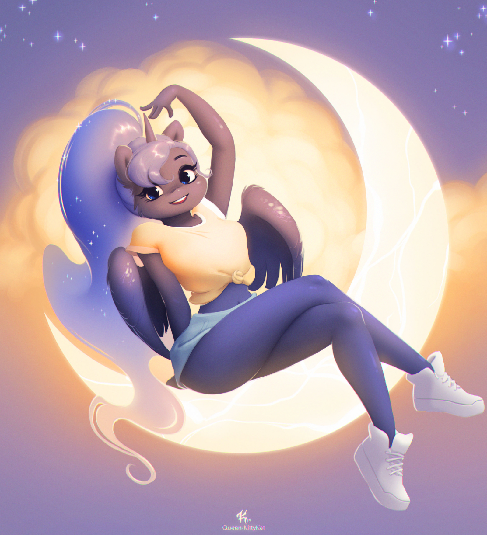 Honeymoon - My little pony, PonyArt, Art, Katputze, Princess luna, Anthro