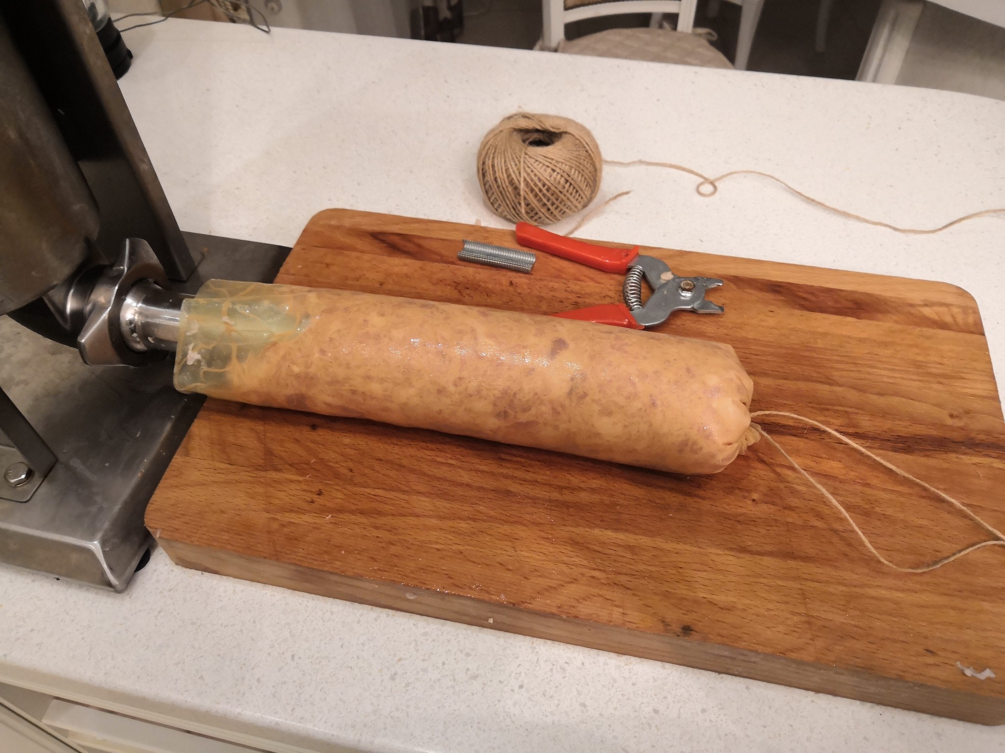 Homemade chicken sausage. - My, Homemade sausage, Sausage, Ham, Longpost