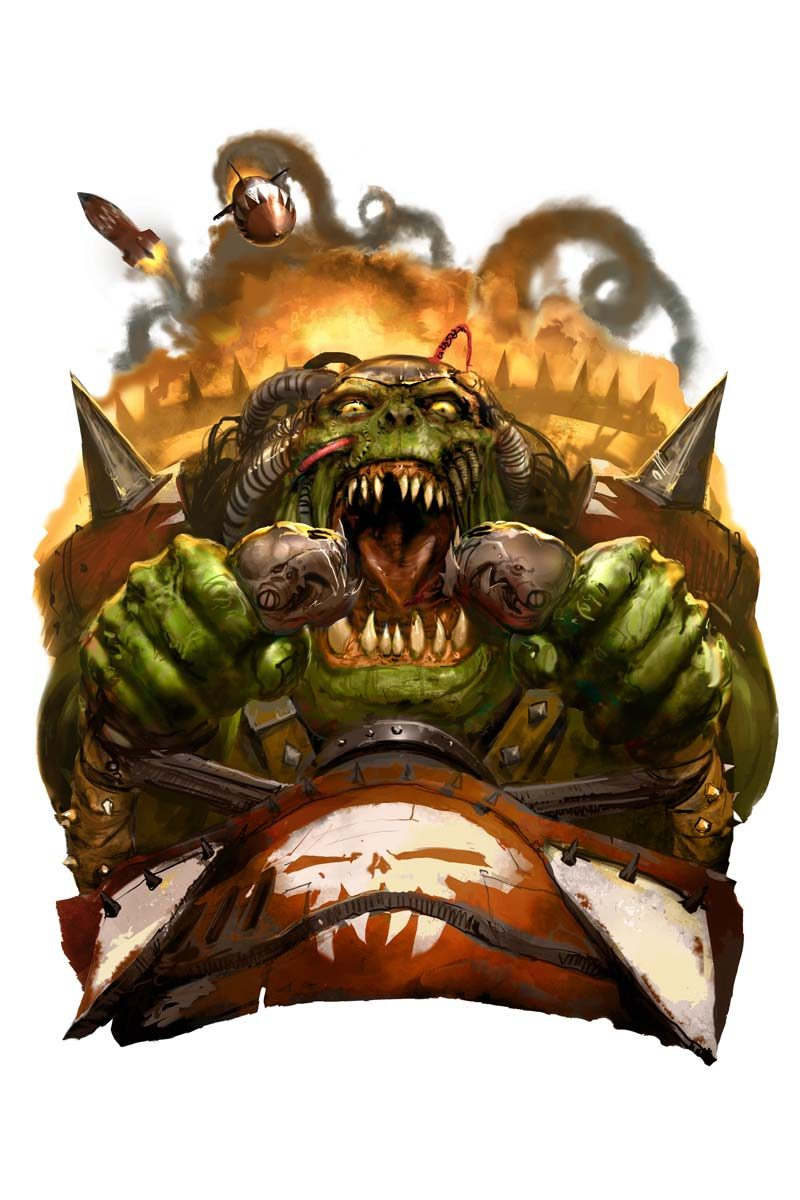 Waaagh! - Warhammer 40k, Wh Art, Art, Orcs, Longpost